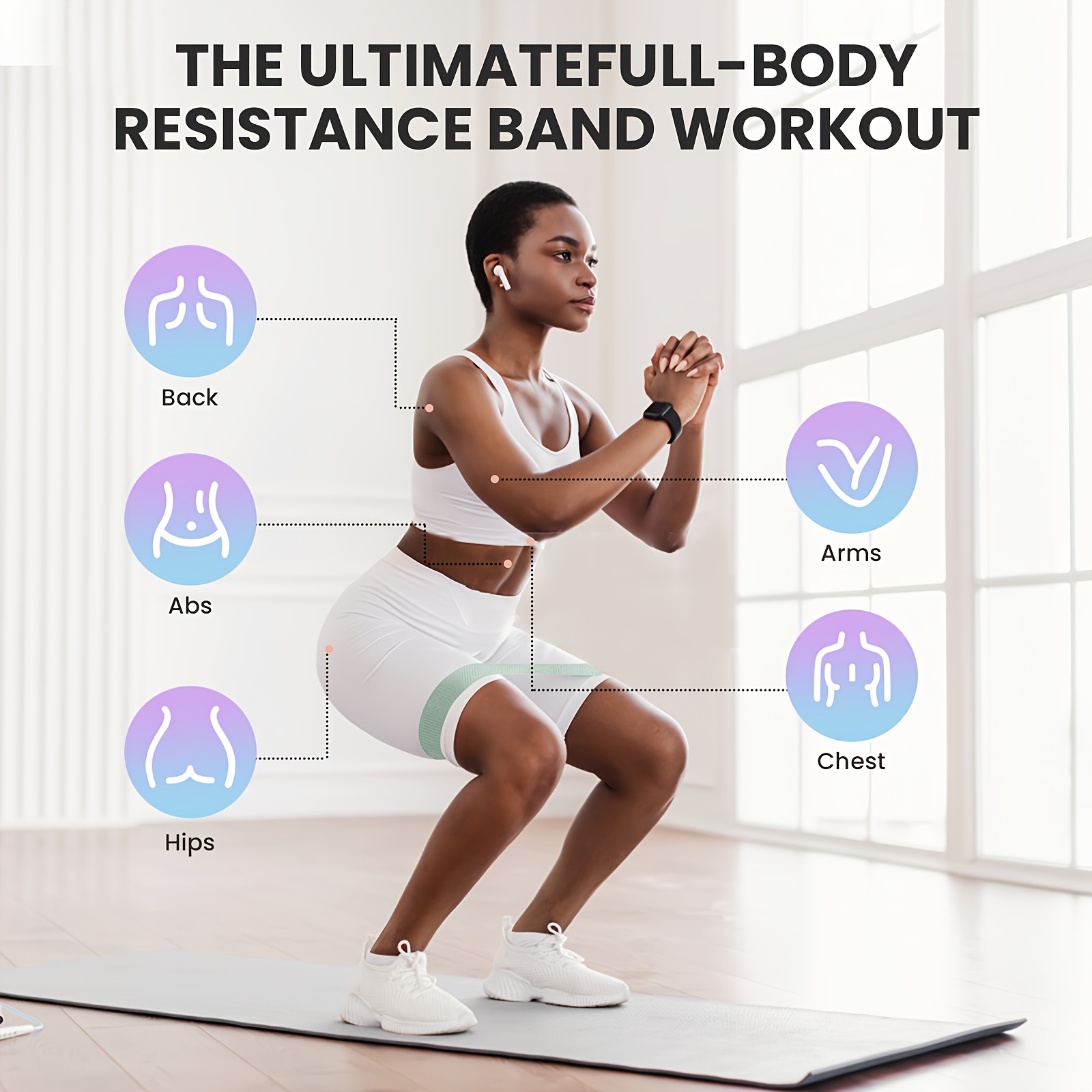 1Pc/4Pcs Fitness Resistance Ba - Pilates Yoga Body avaliação e preço