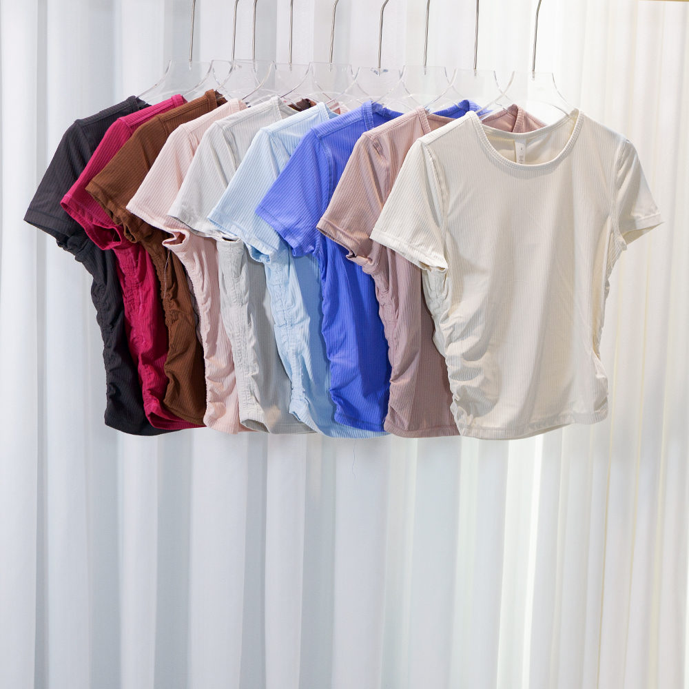 Waist-cinching Short Sleeve Sl - Pilates Yoga Top avaliação e preço