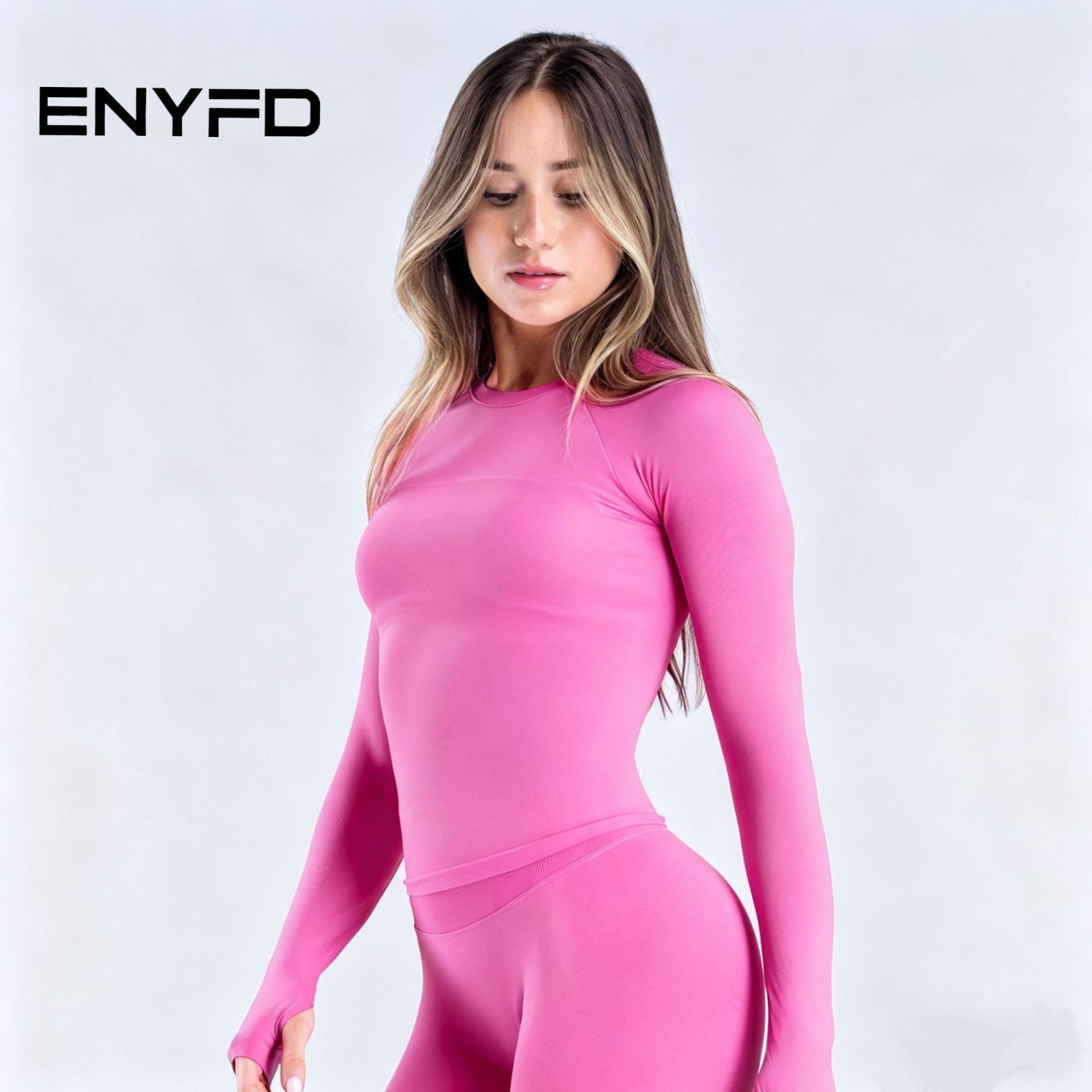 ENYFD Women's Seamless Long Sl - Pilates Yoga Top avaliação e preço