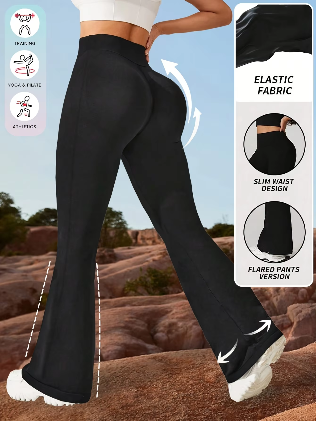 Womens Yoga Pants Flared Leggi - Pilates Yoga Legging avaliação e preço