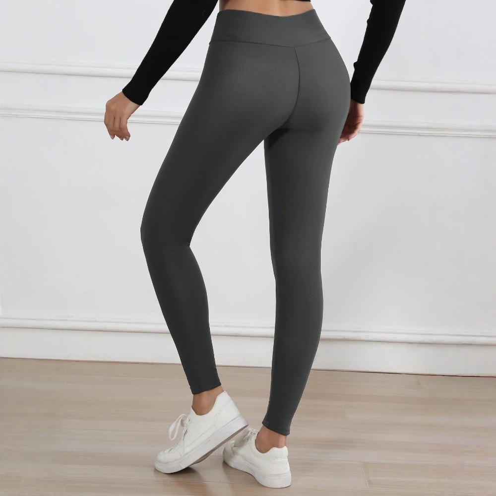 Fashion High Waist Fleece Legg - Pilates Yoga Legging avaliação e preço